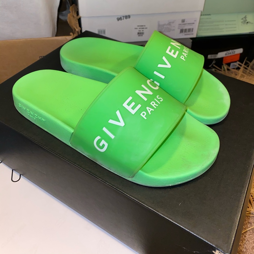 Givenchy neon green slides